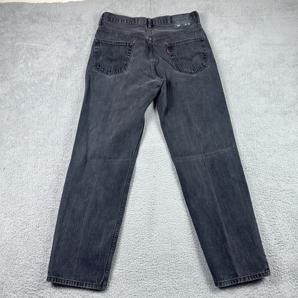 Levis 550 Relaxed Fit Vintage Jeans Mens 36x34 (Fits 34x32) Black Tapered Denim‎